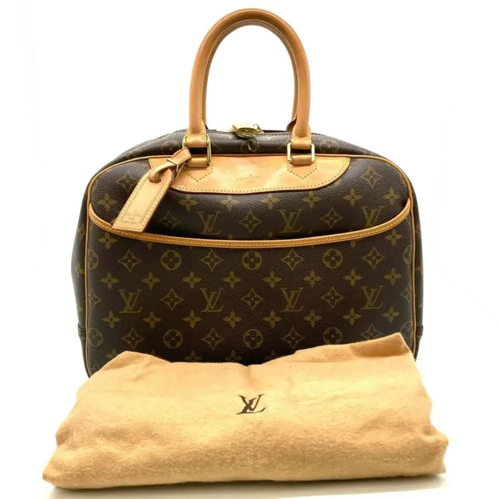 LOUIS VUITTON Brown Monogram Leather Deauville Tote Bag